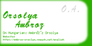 orsolya ambroz business card